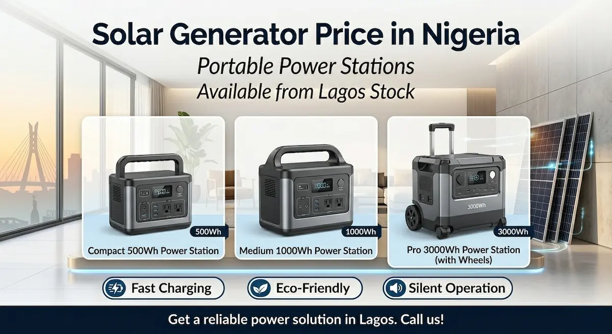 Solar generator price in Nigeria — 500Wh, 1000Wh, 3000Wh portable power stations