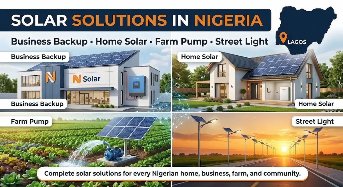 Solar solutions in Nigeria — business backup, home solar, farm pump, street light