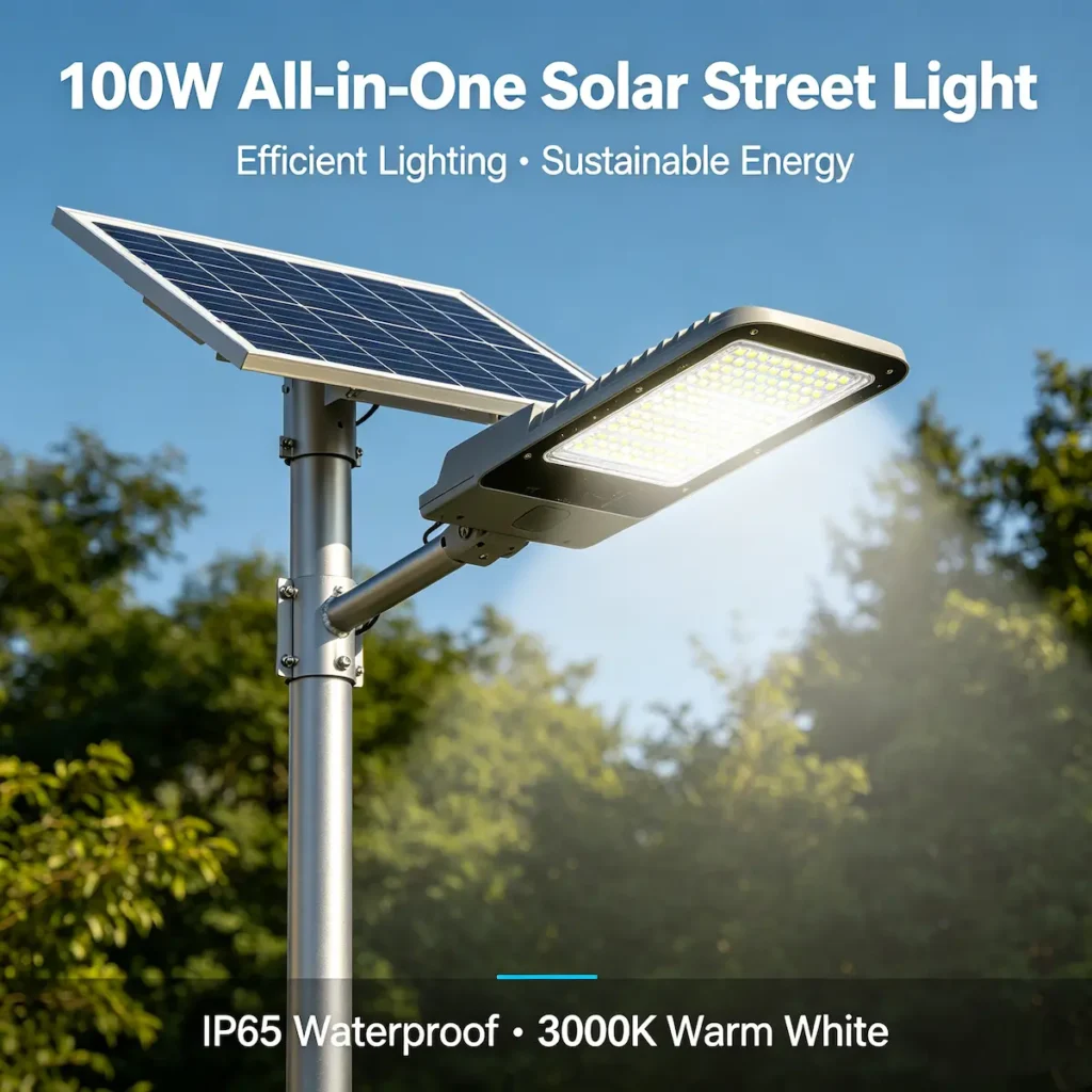 100W solar street light price in Nigeria — high-power LED for main roads and commercial areas