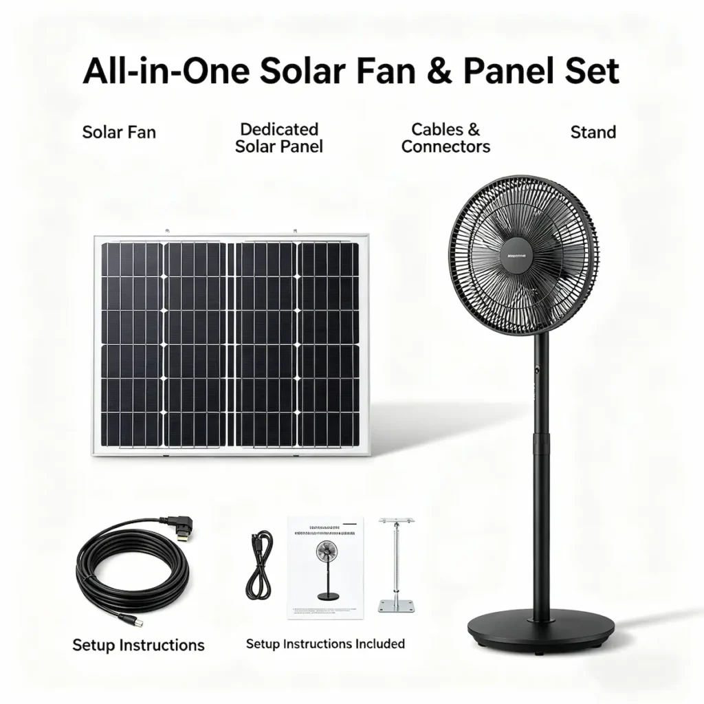 Solar fan panel bundle Nigeria — complete plug-and-play cooling kit