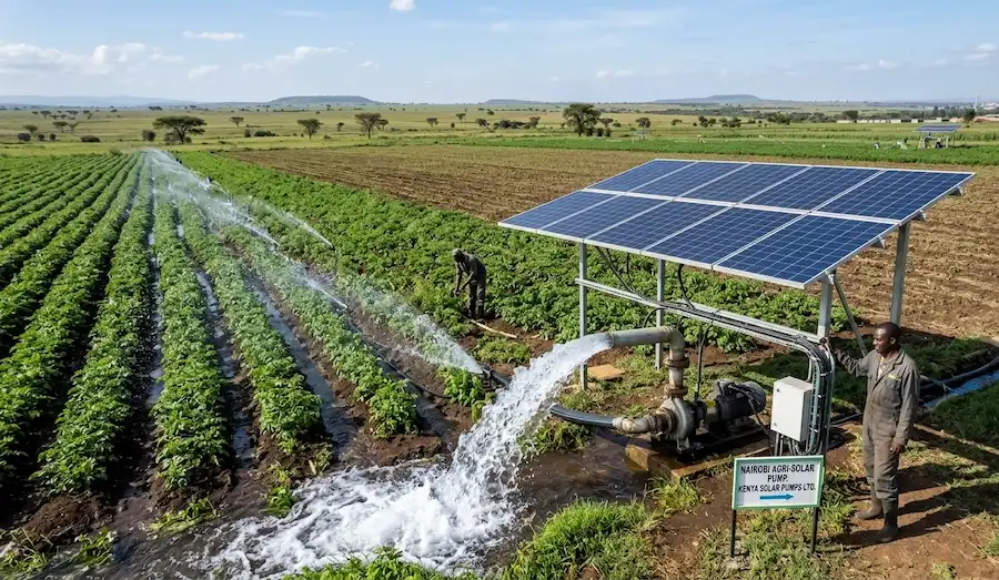 Kenya farm solar pump system irrigates 50 hectares of farmland